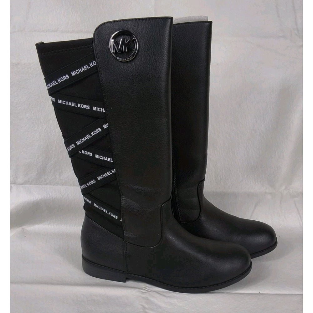 Michael Kors Kids Emma Vernon Black Knee High Riding Boots
